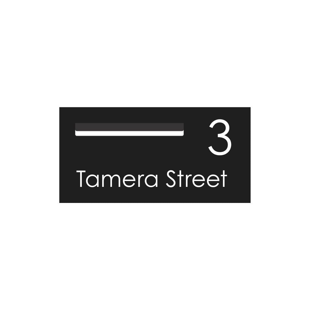 Black Powder-Coated Aluminium Letterbox Faceplate (600 x 300) - 340 Slot LHS