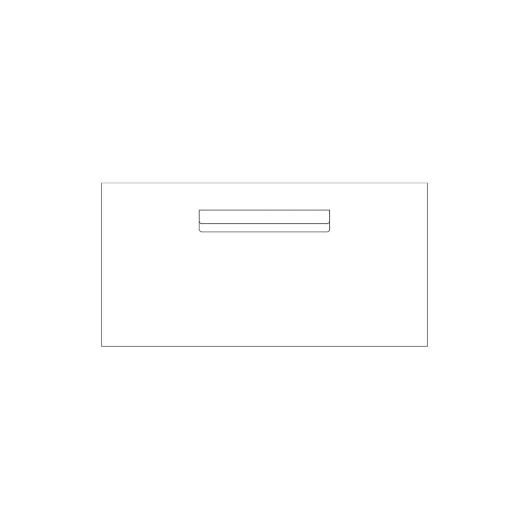 White Powder-Coated Aluminium Letterbox Faceplate (600 x 300mm) - 240 Central Slot