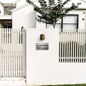 Marine Grade Brushed Stainless Steel Letterbox Faceplate 390 x 220 (Laser Cut) - 340 Slot