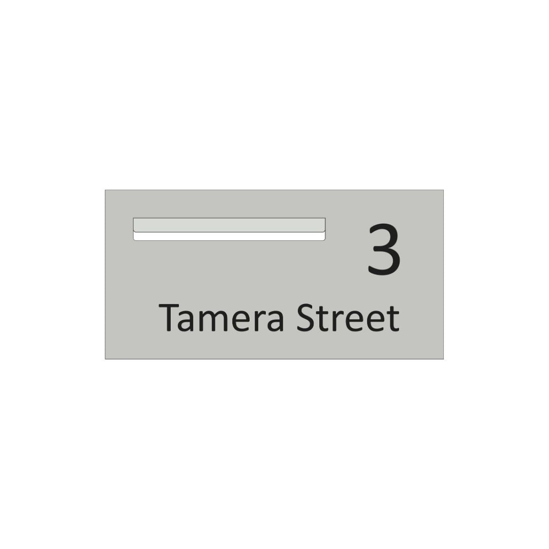 Shale Grey Powder-Coated Aluminium Letterbox Faceplate (600 x 300) - 340 Slot LHS