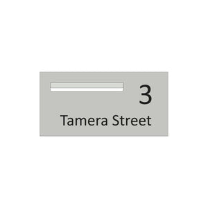 Shale Grey Powder-Coated Aluminium Letterbox Faceplate (600 x 300) - 340 Slot LHS