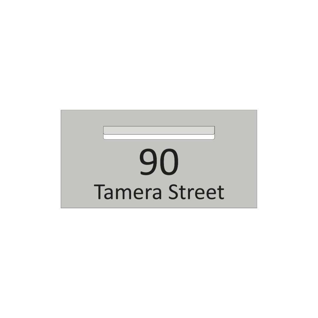 Shale Grey Powder-Coated Aluminium Letterbox Faceplate (600 x 300mm) - 340 Central Slot