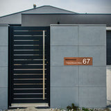 Corten Powder-Coated Aluminium Letterbox Faceplate 900 x 250 - 340 Slot LHS