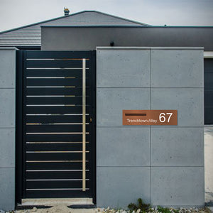 Corten Powder-Coated Aluminium Letterbox Faceplate 900 x 250 - 340 Slot LHS
