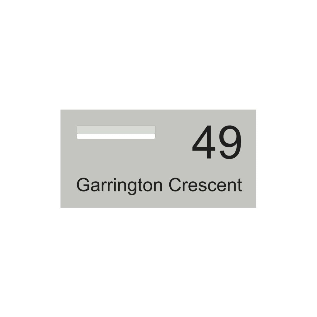 Shale Grey Powder-Coated Aluminium Letterbox Faceplate (600 x 300) - 240 Slot LHS