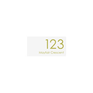 White Traffolyte Address Sign with Gold Vinyl Text - Custom Address (300 x 140)