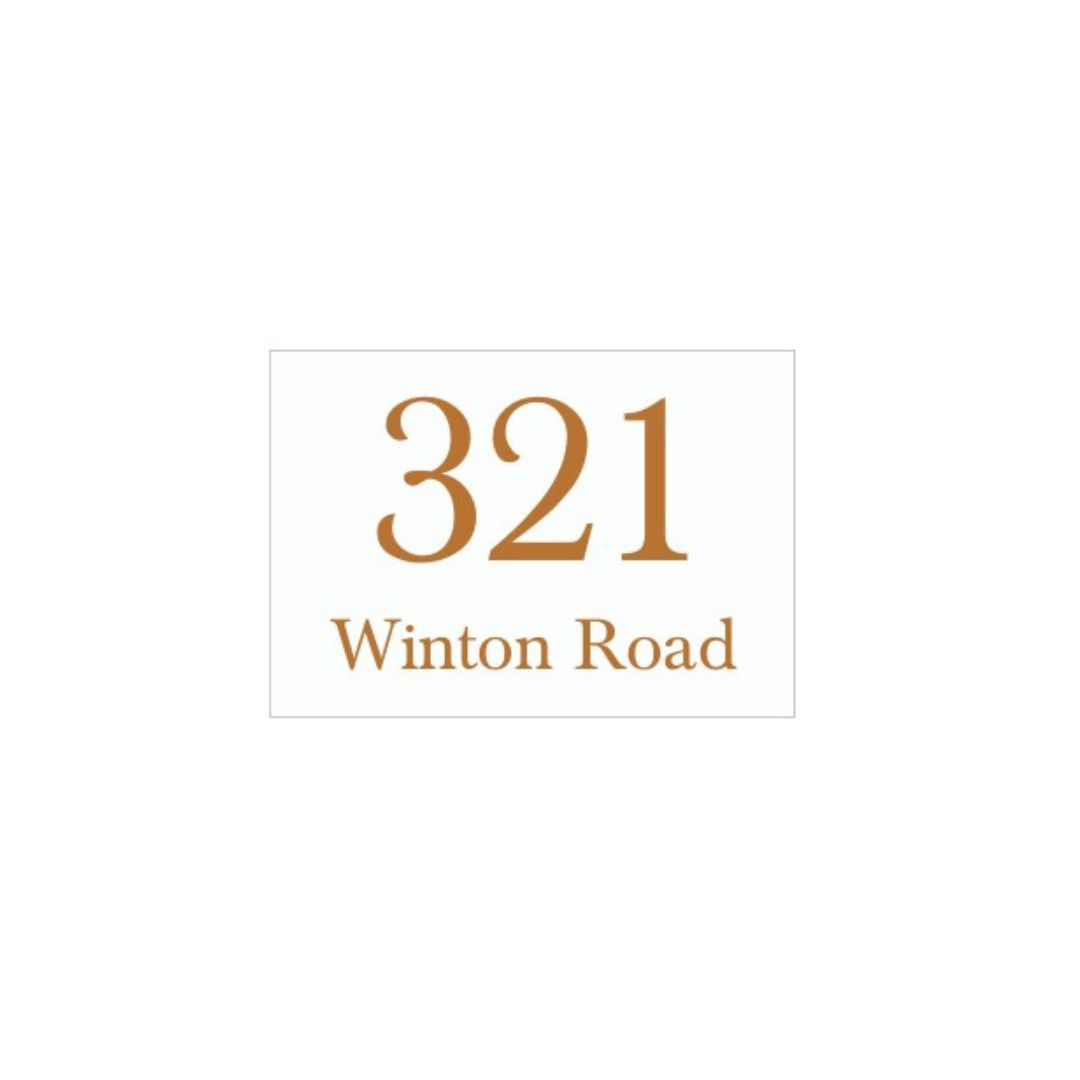 White Traffolyte Address Sign with Vinyl Text 200 x 140mm