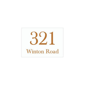 White Traffolyte Address Sign with Vinyl Text 200 x 140mm