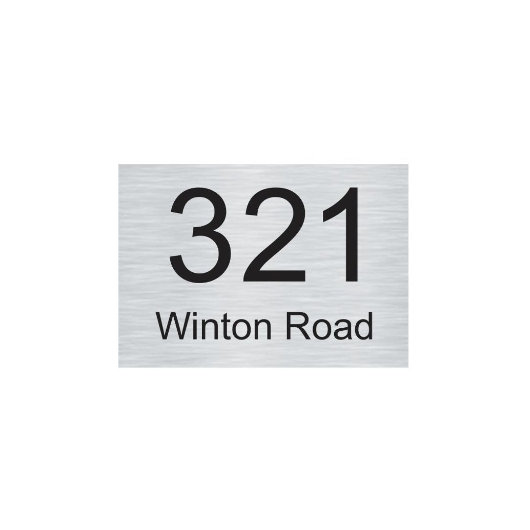 316 Marine Grade Brushed Stainless Steel Address Plate 200 x 140mm - Laser Cut