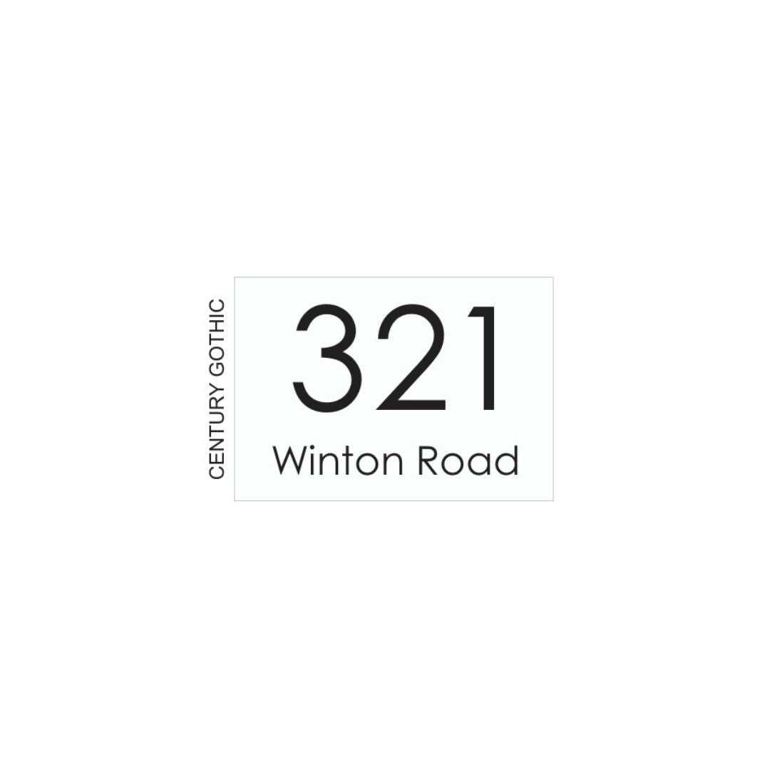 White Traffolyte Address Sign with Black Engraved Text - 200 x 140mm