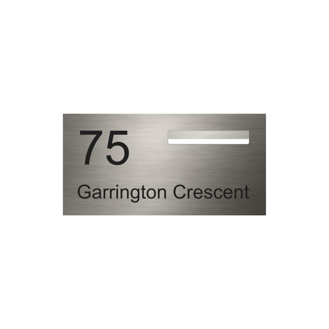Marine Grade Brushed Stainless Steel Letterbox Faceplate 600 x 300 (Laser Etched) - 240 Slot