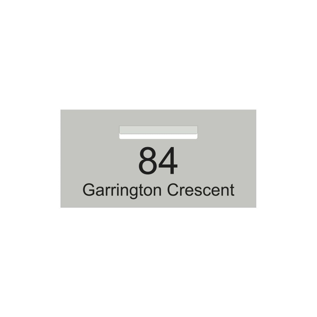 Shale Grey Powder-Coated Aluminium Letterbox Faceplate (600 x 300) - 240 Central Slot