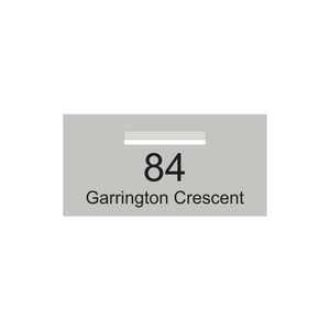 Shale Grey Powder-Coated Aluminium Letterbox Faceplate (600 x 300) - 240 Central Slot