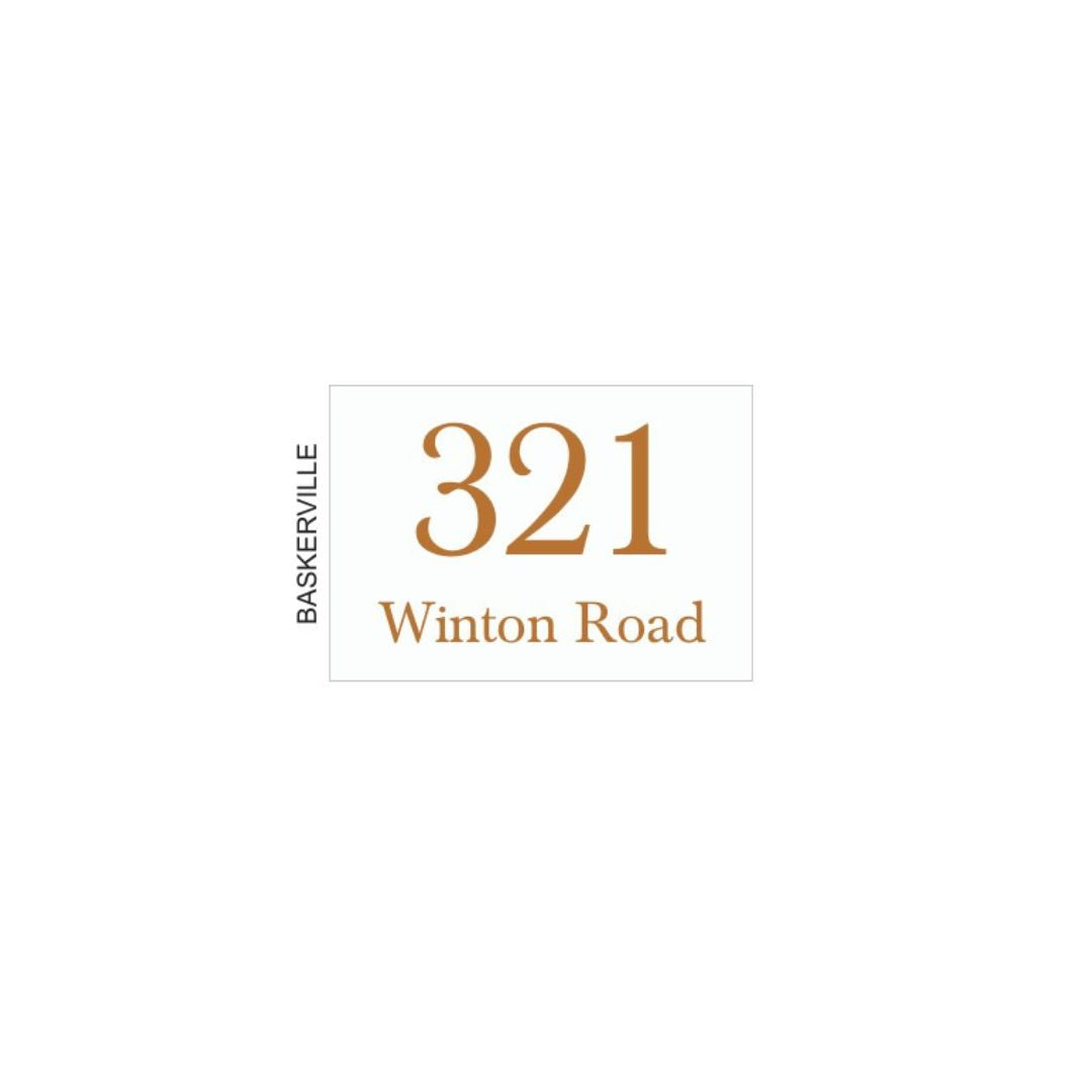 White Traffolyte Address Sign with Vinyl Text 200 x 140mm