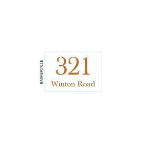 White Traffolyte Address Sign with Vinyl Text 200 x 140mm