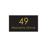 Black Traffolyte Address Sign with Vinyl Text 390 x 220