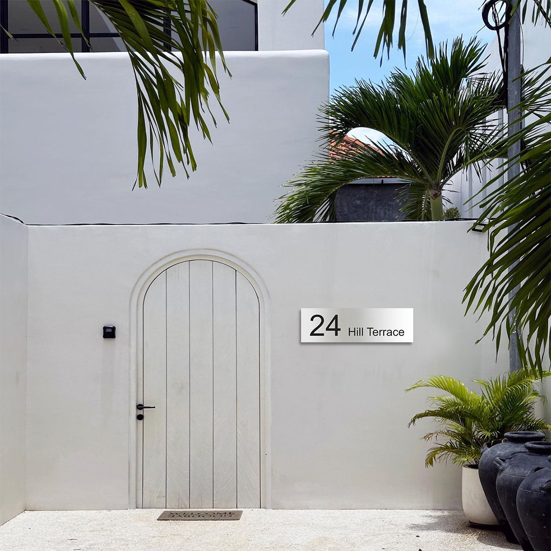 Marine Grade Brushed Stainless Steel Address Plate 900 x 250 (Laser Etched)