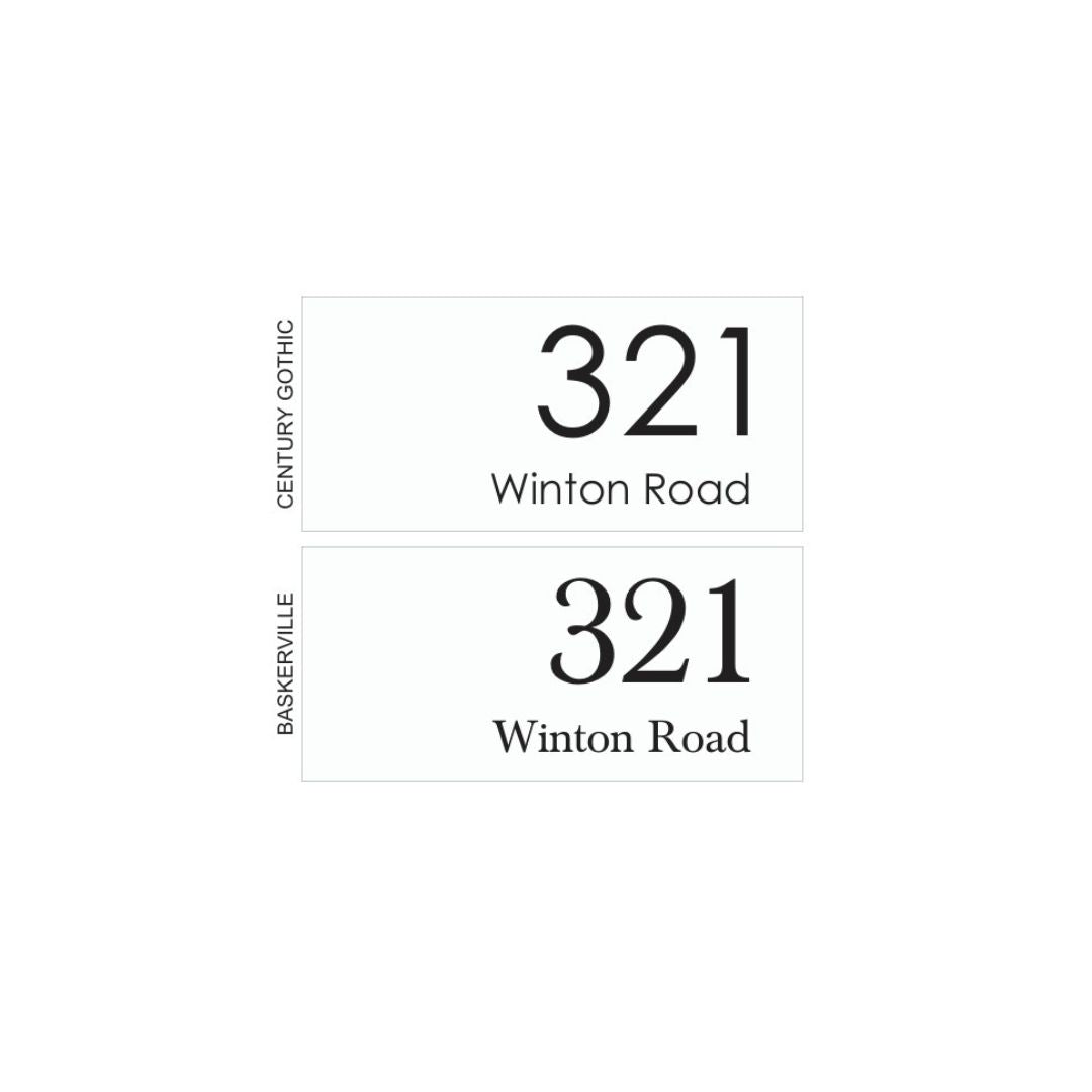 White Traffolyte Address Sign with Vinyl Text - 300 x 140mm