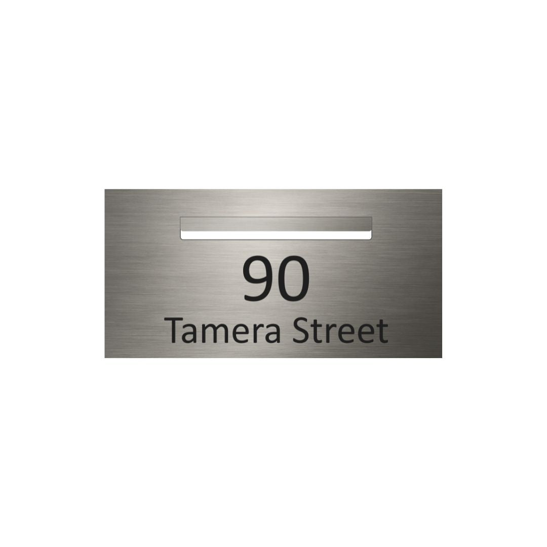 Marine Grade Brushed Stainless Steel Letterbox Faceplate 600 x 300 (Laser Cut) - 340 Central Slot