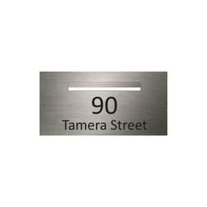 Marine Grade Brushed Stainless Steel Letterbox Faceplate 600 x 300 (Laser Cut) - 340 Central Slot