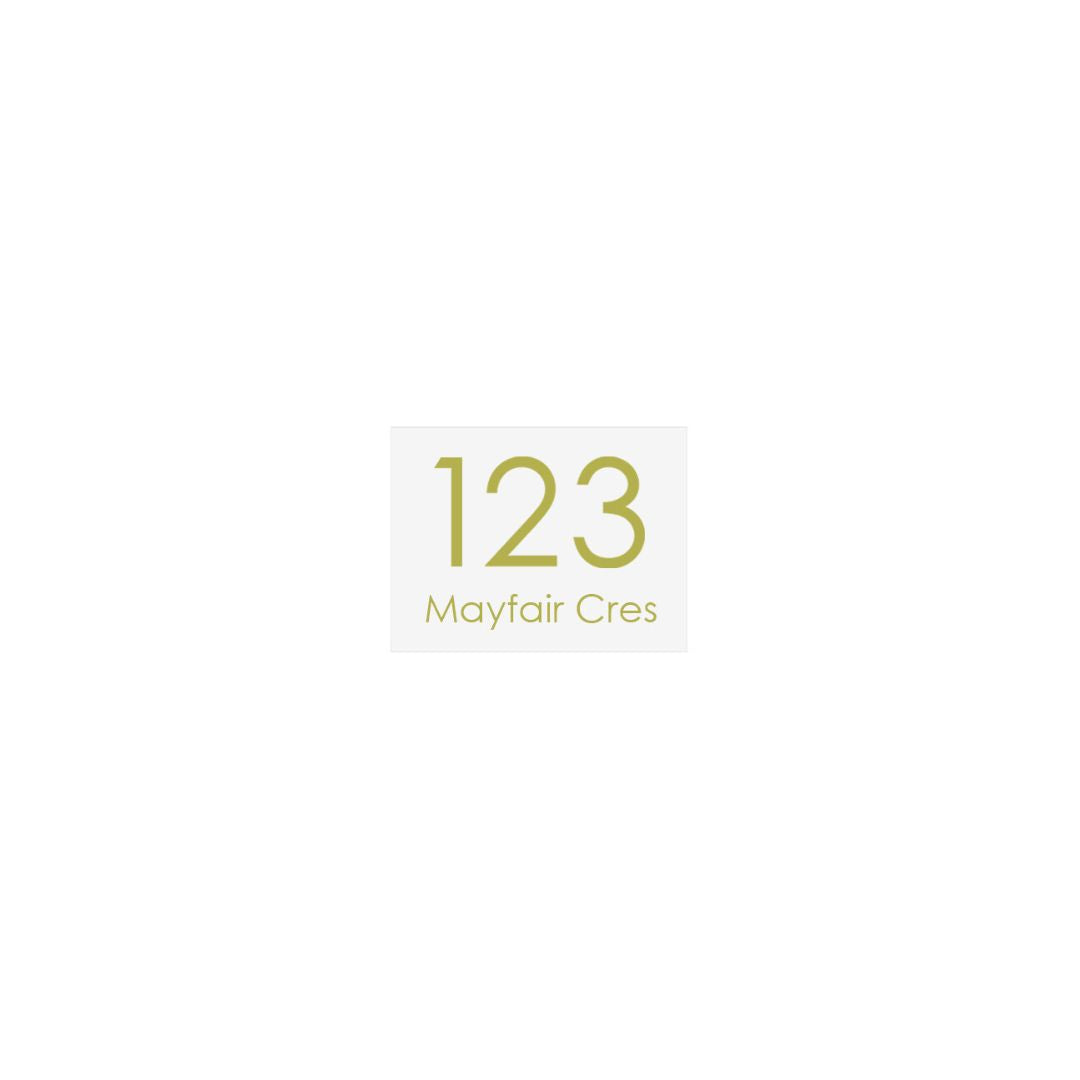White Traffolyte Address Sign with Vinyl Text 200 x 140mm