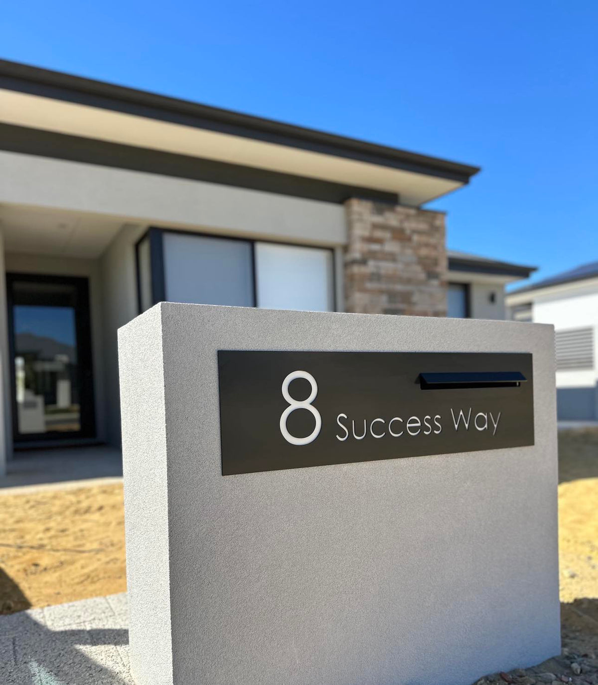 Black Powder-Coated Aluminium Letterbox Faceplate 900 x 250 - 340 Slot