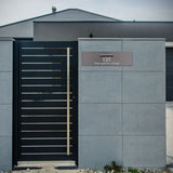 Basalt Powder-Coated Aluminium Letterbox Faceplate 900 x 250 - 240 Central Slot
