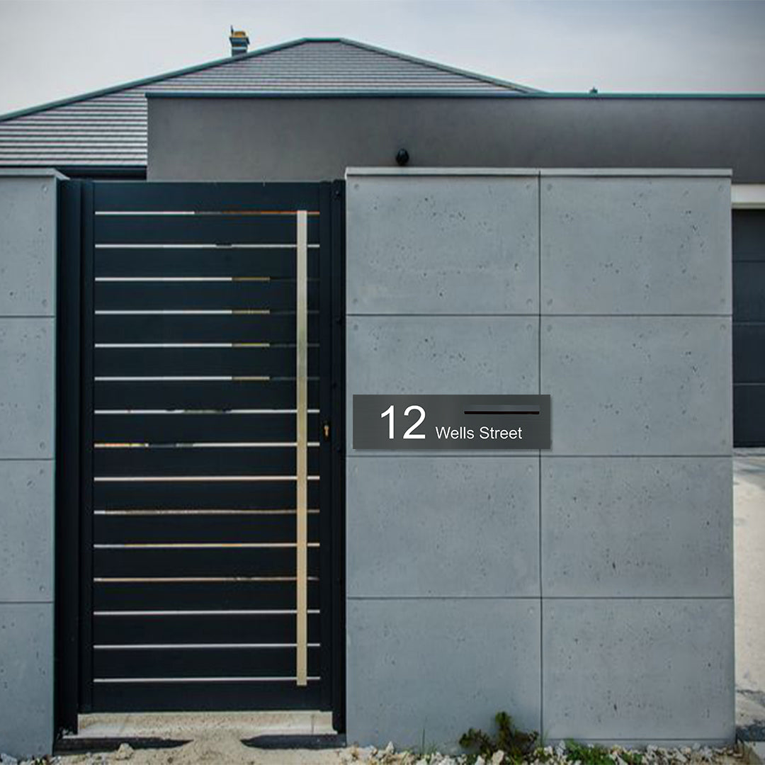 Basalt Powder-Coated Aluminium Letterbox Faceplate 900 x 250 - 340 Slot