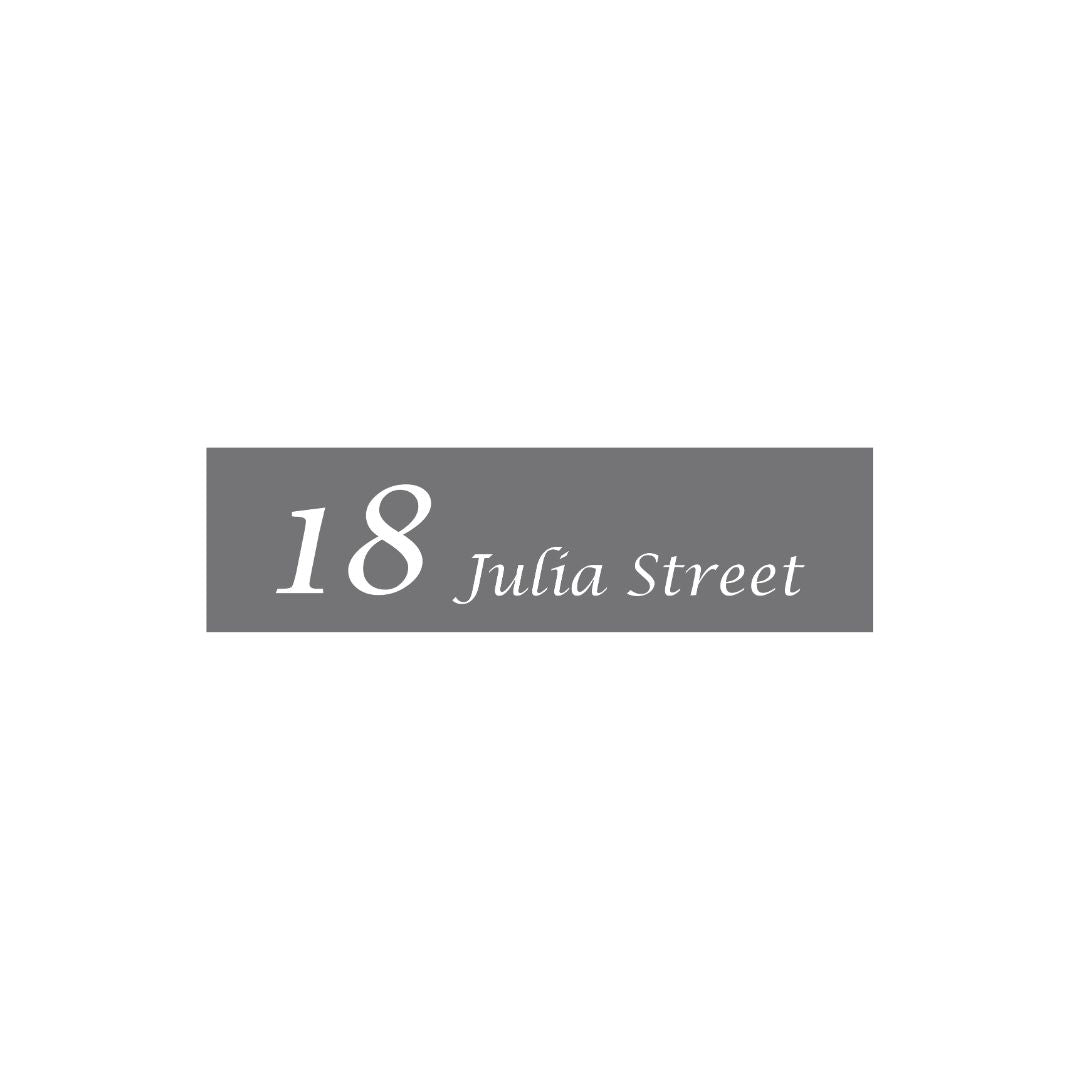 Basalt Colorbond Steel Address Sign with Vinyl Text 900 x 250