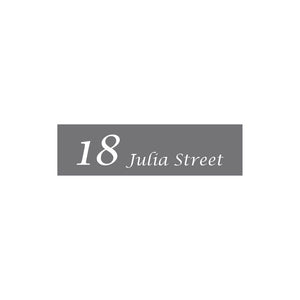Basalt Colorbond Steel Address Sign with Vinyl Text 900 x 250