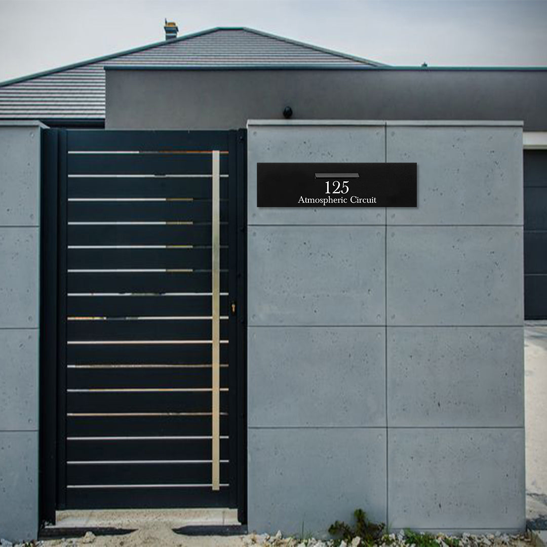 Black Powder-Coated Aluminium Letterbox Faceplate 900 x 250 - 240 Central Slot