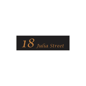 Black Traffolyte Address Sign with Vinyl Text 900 x 250