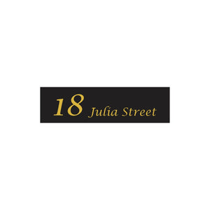 Black Traffolyte Address Sign with Vinyl Text 900 x 250