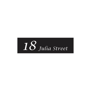 Black Traffolyte Address Sign with Vinyl Text 900 x 250