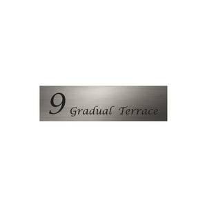 Marine Grade Brushed Stainless Steel Address Sign - 900 x 250mm (Laser Cut)