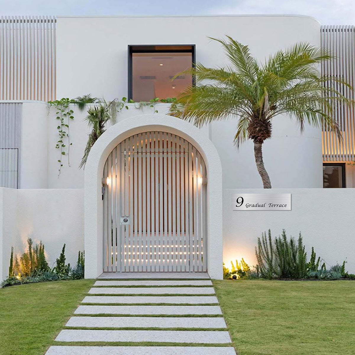 Marine Grade Brushed Stainless Steel Address Plate 900 x 250 (Laser Etched)