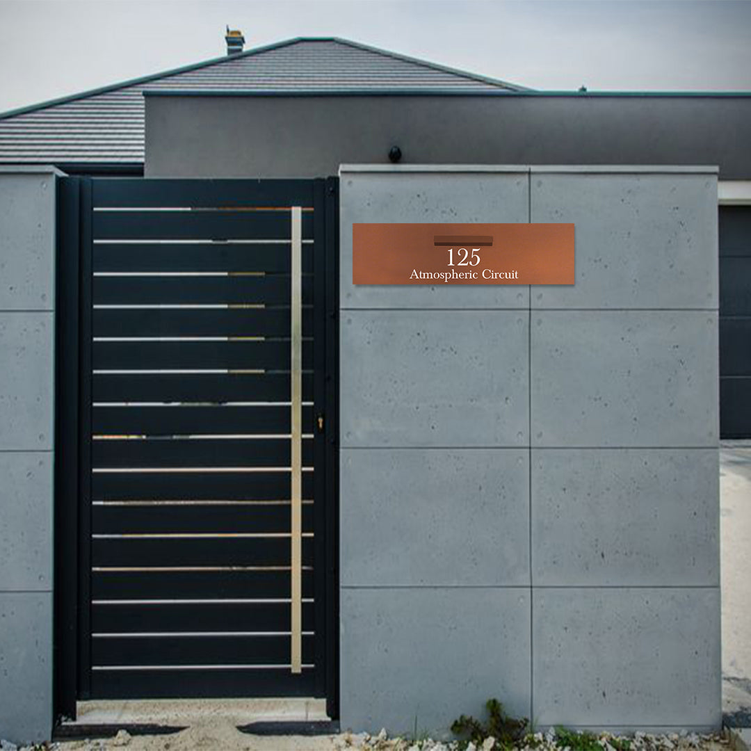 Corten Powder-Coated Aluminium Letterbox Faceplate 900 x 250 - 240 Central Slot
