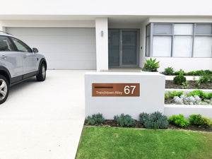 Corten Powder-Coated Aluminium Letterbox Faceplate 900 x 250 - 340 Slot LHS