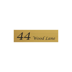 Gold Aluminum Address Sign with Vinyl Text 900 x 250