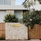 Gold Aluminum Address Sign with Vinyl Text 900 x 250