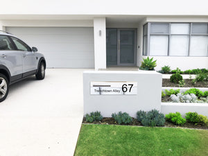 Marine Grade Mirror Polished Stainless Steel Letterbox Faceplate 900 x 250 (Laser Etched) - 340 Slot LHS