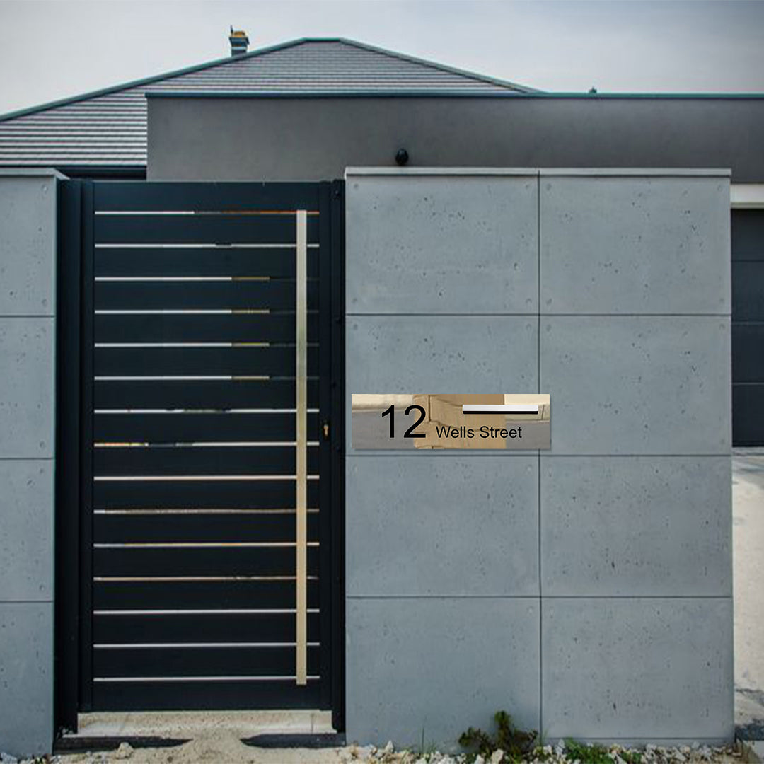 Marine Grade Mirror Polished Stainless Steel Letterbox Faceplate 900 x 250 (Laser Etched) - 340 Slot