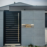 Marine Grade Mirror Polished Stainless Steel Letterbox Faceplate 900 x 250 (Laser Etched) - 340 Slot