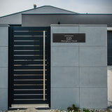 Monument Powder-Coated Aluminium Letterbox Faceplate 900 x 250 - 240 Central Slot
