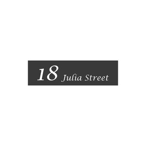 Monument Colorbond Steel Address Sign with Vinyl Text 900 x 250