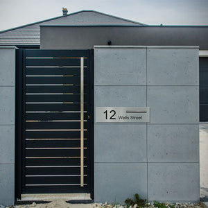 Shale Grey Powder-Coated Aluminium Letterbox Faceplate 900 x 250 - 340 Slot