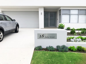 Shale Grey Colorbond Steel Address Sign with Vinyl Text - 900 x 250mm