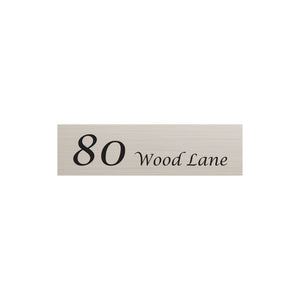 Silver Aluminum Address Sign with Vinyl Text 900 x 250