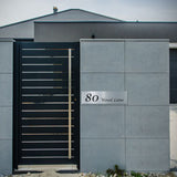Silver Aluminum Address Sign with Vinyl Text 900 x 250