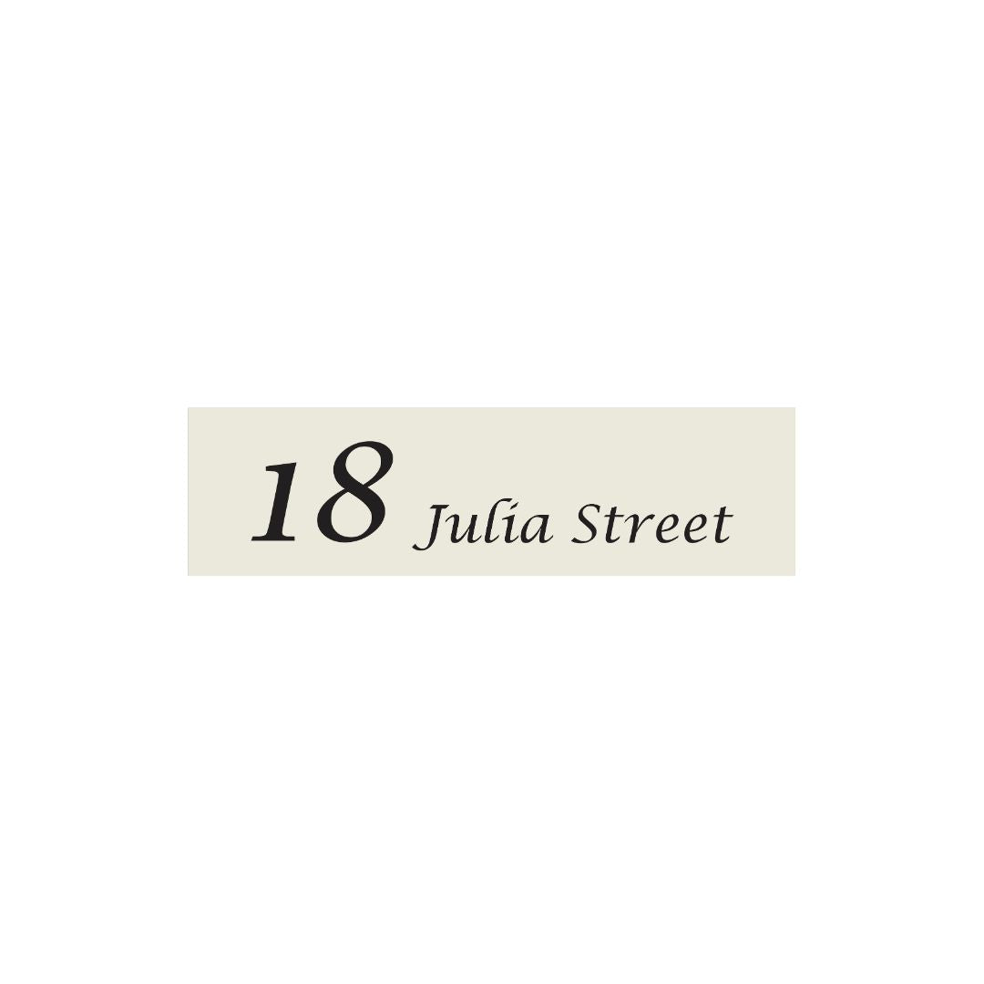 Surfmist Colorbond Steel Address Sign with Vinyl Text 900 x 250